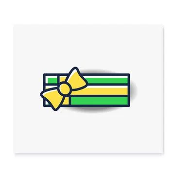Rectangle shape present color icon Stock Illustration