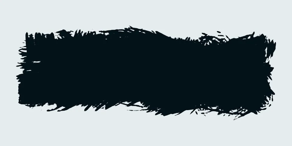 Rectangle shape with rough torn edges. Grunge style black square frame with Stock Illustration