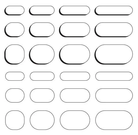 Rectangle shape with rounded corner background. Drop shadow and thin line. Stockillustratie