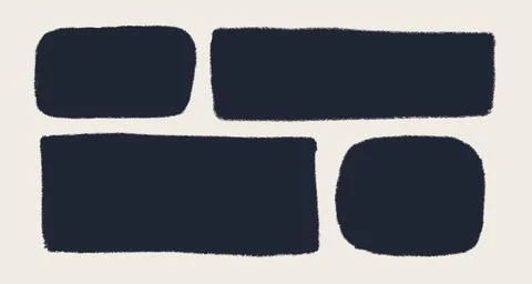 Rectangle shape set with rough torn edges. Grunge style black square frame with 스톡 일러스트