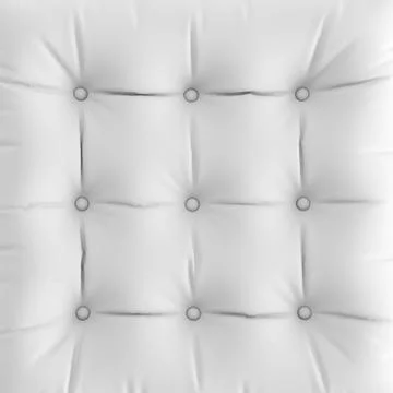A rectangle shape soft white leather panel witch button and folds. 3d rendering Stock Illustration