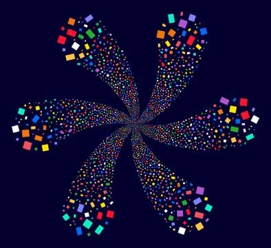 Rectangle Shape Twirl Flower Shape 库存插图