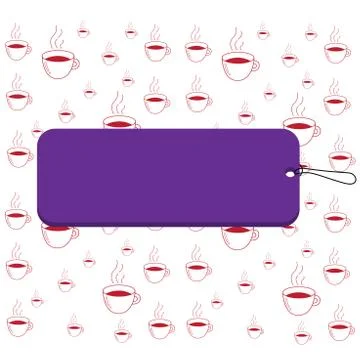 Rectangle shaped empty colored label attached by black string in right side on Stockillustratie