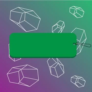 Rectangle shaped empty colored label attached by black string in right side on Stockillustratie