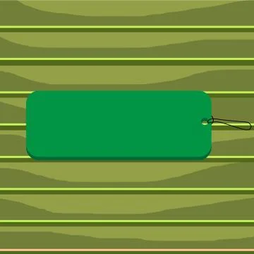 Rectangle shaped empty colored label attached by black string in right side on Stock Illustration