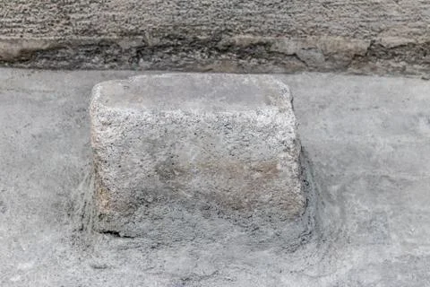 A Rectangle Shaped Stone Brick at Sidewalk Stock Photos