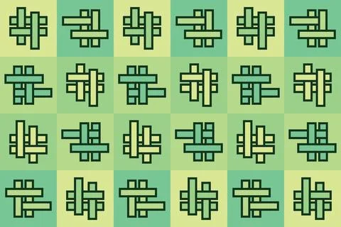 Rectangle Shapes and Designs Green Colors Geometric Pattern Geometric Background Stock Illustration
