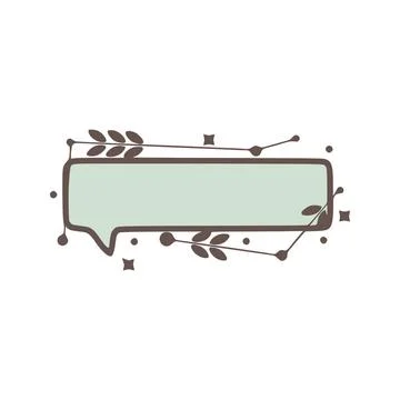  Rectangle Speech bubble nature geometric frames with leaves made from lin... Stock Photos
