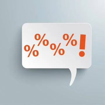 Rectangle speech bubble orange sale piad Stock Illustration