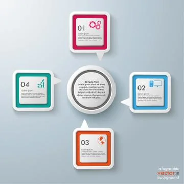 Rectangle Speech Bubbles Centre Circle Stock Illustration