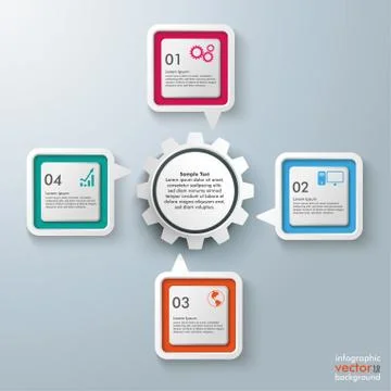 Rectangle Speech Bubbles Centre Gear Illustrazione stock