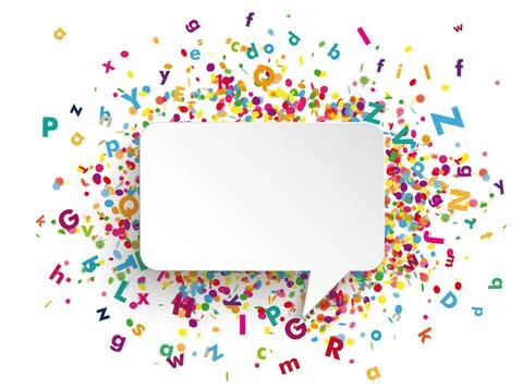 Rectangle Speech Bubbles Colored Letters Logopaedie Rectangle speech bubbl... Stock Photos