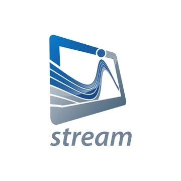 Rectangle stream logo concept design. Symbol graphic template element Stockillustratie