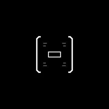 Rectangle target, aim, sight, HUD reticle, cyberpunk aesthetics, tech interface. Stock Illustration