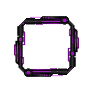 Rectangle technology frame avatar decoration template Stock Illustration