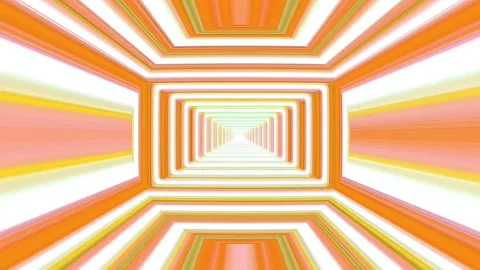 Rectangle tunnel in orange Stock Footage 275858218