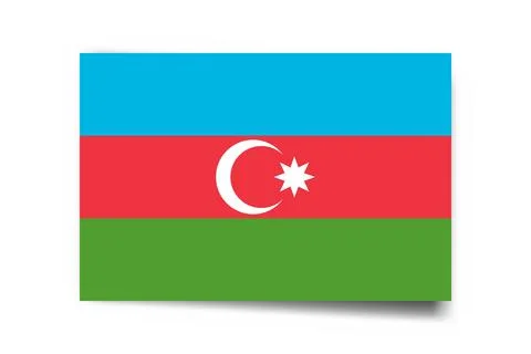 Rectangle vector flag of Azerbaijan 스톡 일러스트