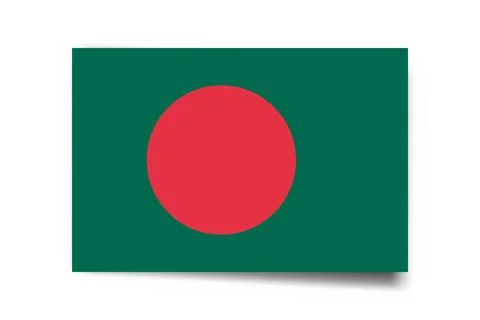 Rectangle vector flag of Bangladesh Stockillustratie