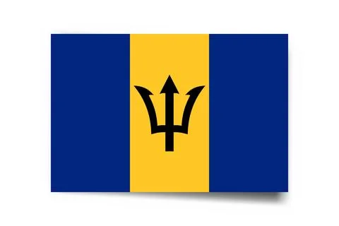 Rectangle vector flag of Barbados Illustrazione stock