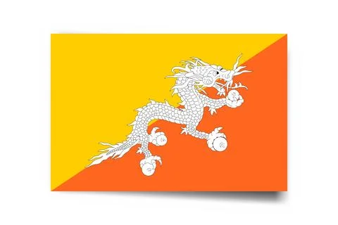 Rectangle vector flag of Bhutan 스톡 일러스트