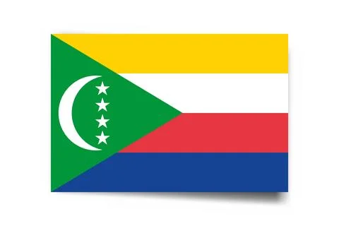 Rectangle vector flag of Comoros 스톡 일러스트