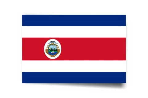 Rectangle vector flag of Costa Rica Stock Illustration