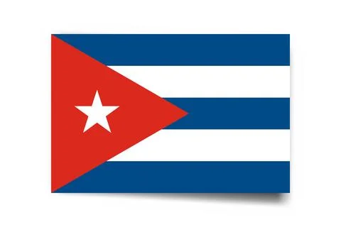 Rectangle vector flag of Cuba 스톡 일러스트