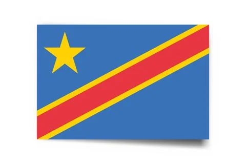 Rectangle vector flag of Democratic Republic of the Congo Stock Illustration