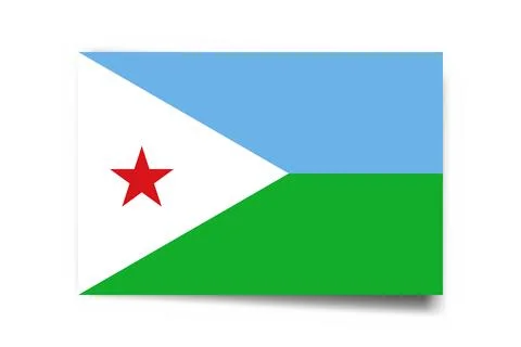 Rectangle vector flag of Djibouti Stock Illustration
