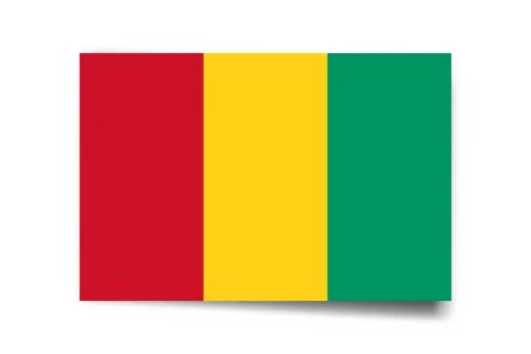 Rectangle vector flag of Guinea Stock Illustration
