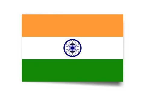 Rectangle vector flag of India Stock Illustration