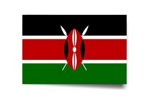 Rectangle vector flag of Kenya 스톡 일러스트