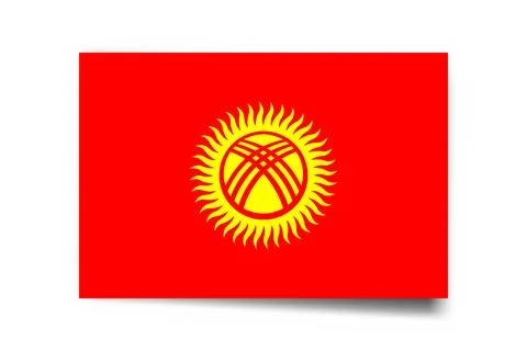 Rectangle vector flag of Kyrgyzstan イラスト素材