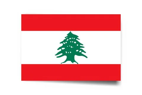 Rectangle vector flag of Lebanon 스톡 일러스트