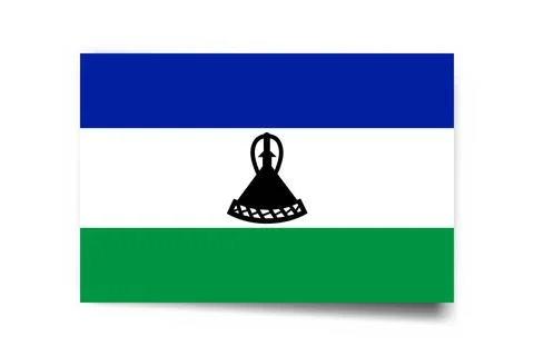 Rectangle vector flag of Lesotho Stock Illustration