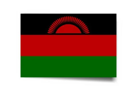 Rectangle vector flag of Malawi Stock Illustration