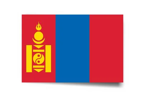 Rectangle vector flag of Mongolia Stock Illustration