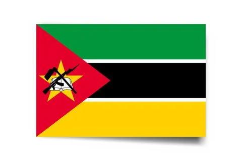Rectangle vector flag of Mozambique 스톡 일러스트