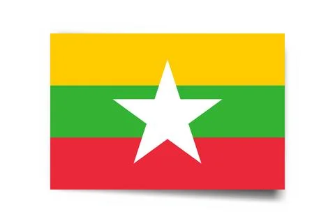 Rectangle vector flag of Myanmar イラスト素材
