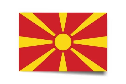 Rectangle vector flag of North Macedonia 스톡 일러스트