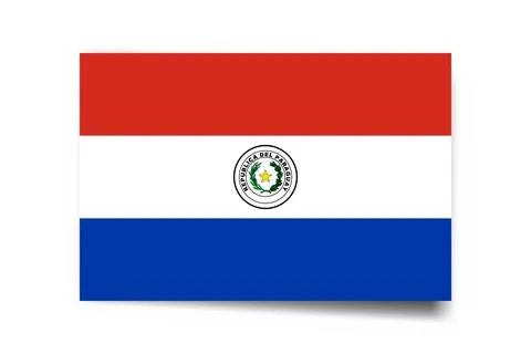 Rectangle vector flag of Paraguay Stock Illustration