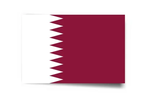 Rectangle vector flag of Qatar 스톡 일러스트