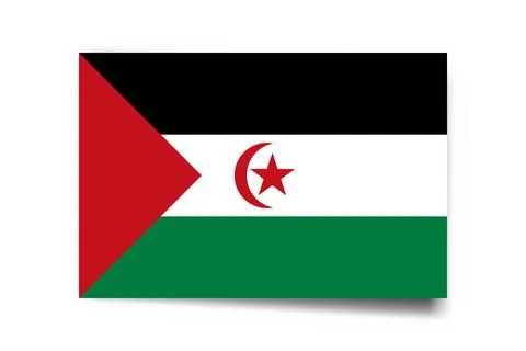 Rectangle vector flag of Sahrawi Arab Democratic Republic Stock Illustration