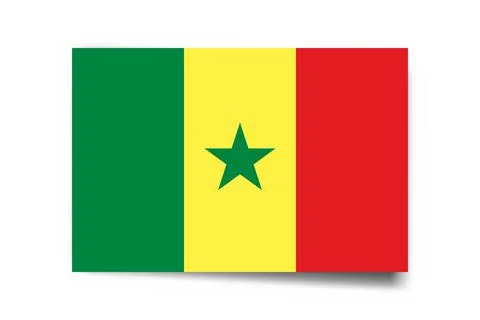Rectangle vector flag of Senegal Illustrazione stock