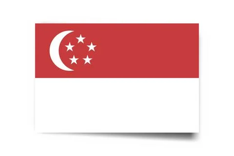 Rectangle vector flag of Singapore Illustrazione stock