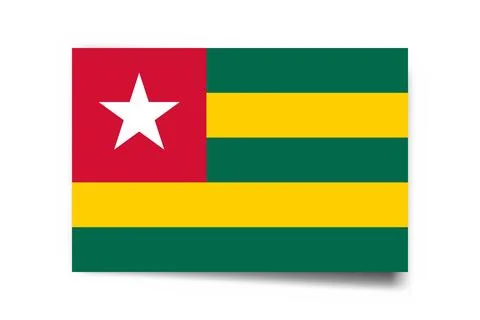 Rectangle vector flag of Togo Illustrazione stock