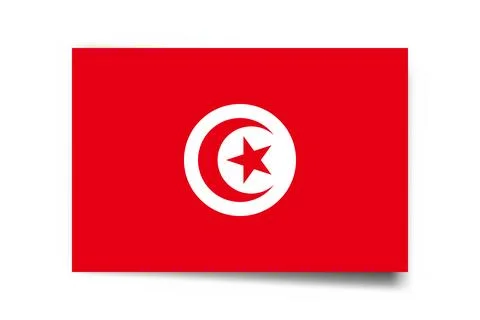 Rectangle vector flag of Tunisia Stock Illustration