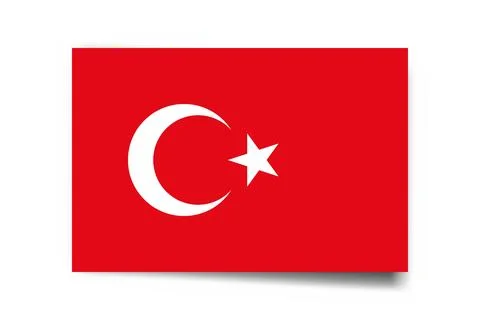 Rectangle vector flag of Turkey Stock Illustration