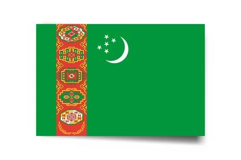 Rectangle vector flag of Turkmenistan 스톡 일러스트