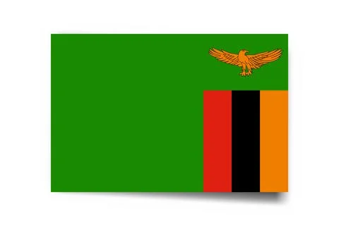 Rectangle vector flag of Zambia イラスト素材